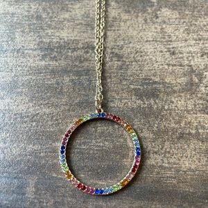 NWOT Rainbow circle necklace!